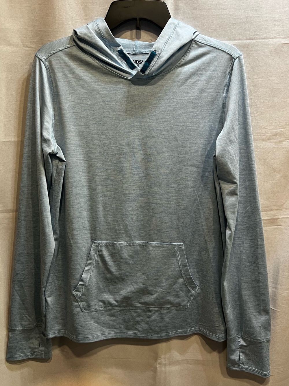 Lands' End Space Dye Active Hoodie Pullover Heathered Blue Size XXL